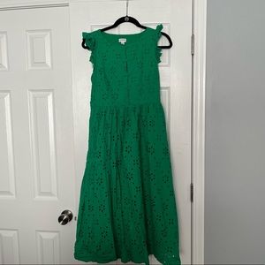 J. Crew Green Eyelet Dress Sz 10